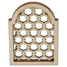 Finestra araba intarsiata in legno cm 5,5x0,6x7,5 h