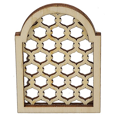 Finestra araba intarsiata in legno cm 5,5x0,6x7,5 h Mondo