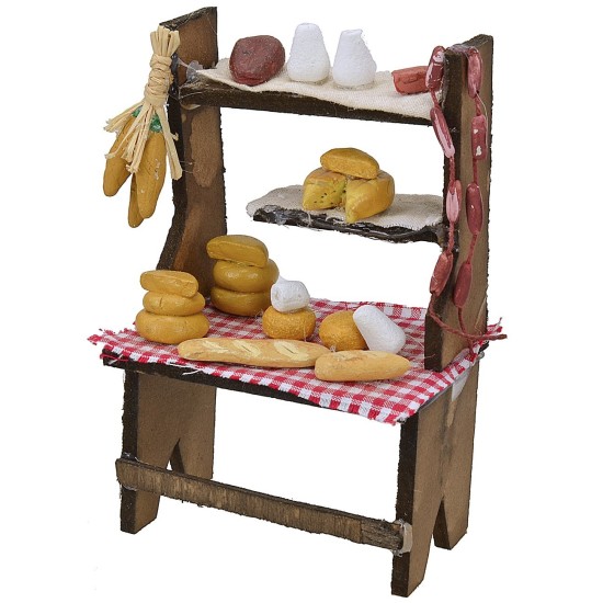Bancarella formaggi e salumi cm 8x5,5x13 h Mondo Presepi