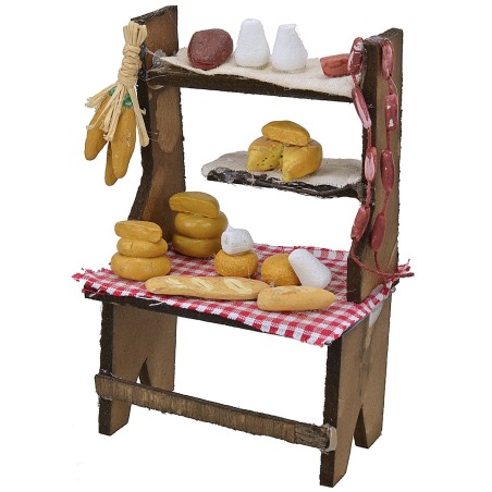 Bancarella formaggi e salumi cm 8x5,5x13 h Mondo Presepi