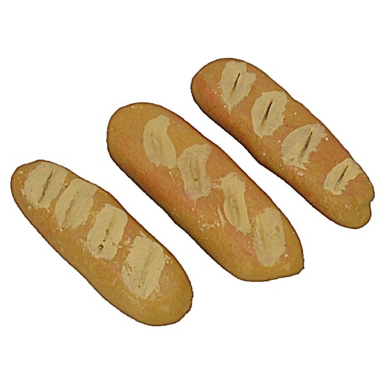 Set 3 pezzi di pane cm 3,6x1,1x0,6 h