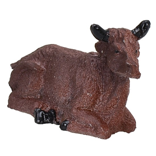 Bue sdraiato in resina cm 5 Mondo Presepi