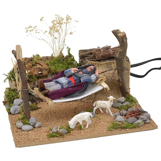Dormiente sull'amaca in movimento10 cm Mondo Presepi