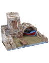 Scenografia lungomare con barca cm 49x30x35,5 h