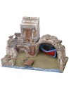 Scenografia lungomare con barca cm 49x30x35,5 h