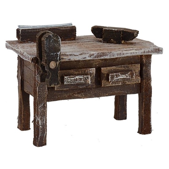 Banco da lavoro di un falegname cm 7x4x4,6 h per statue da 10 cm