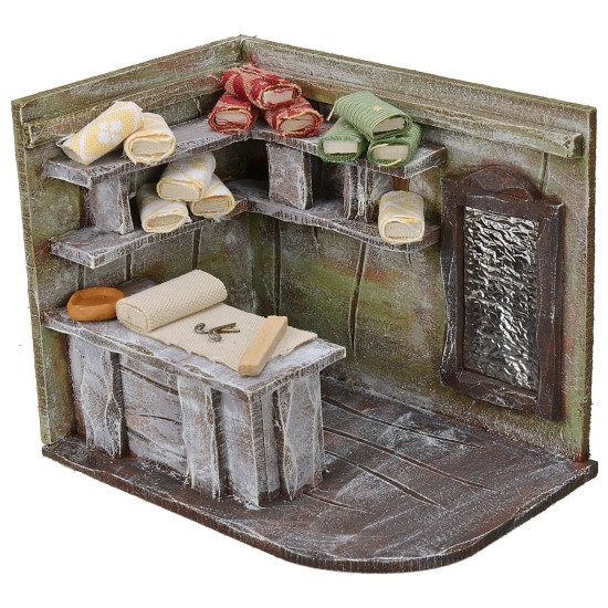 Bottega commerciante di scampoli cm 14,5x10x12 h