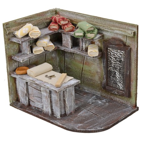 Bottega commerciante di scampoli cm 14,5x10x12 h