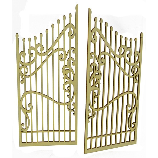 Cancello 2 ante a scalare in legno cm 20x0,3x25 h