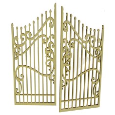 Puerta de 2 hojas escalonada en madera de 20x0,3x25 cm h Mondo Presepi 2