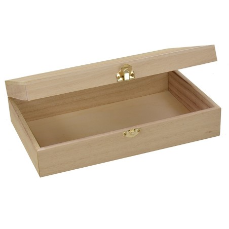 Caja rectangular de madera de 26,7x17x7,1 cm h Mundo Belenes.