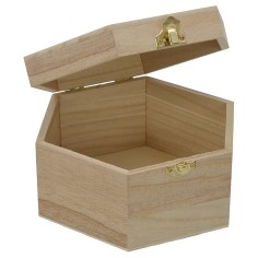 Scatola esagonale in legno cm 18,7x16,2x9,8 h Mondo Presepi 2