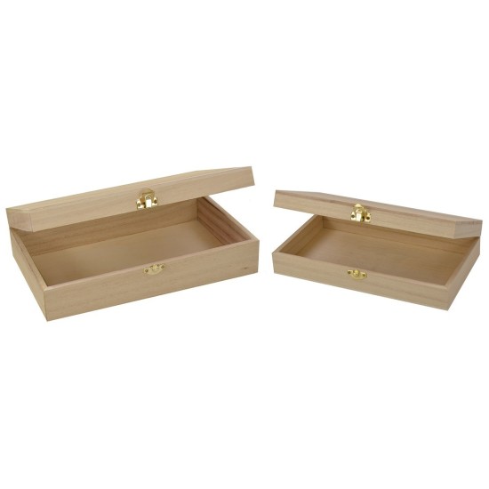 Set due scatole rettangolari in legno