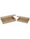 Set due scatole rettangolari in legno Mondo Presepi