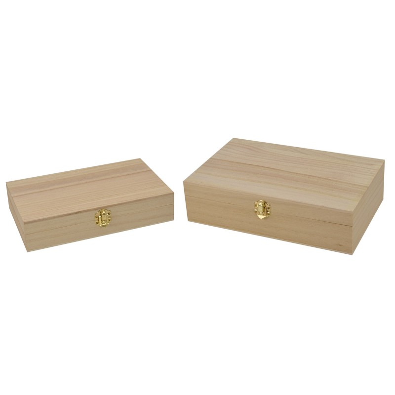 Set due scatole rettangolari in legno Mondo Presepi