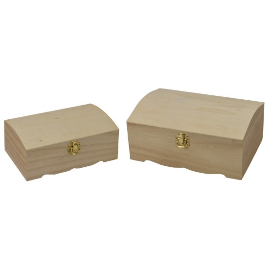 Set of two wooden trunks Nativity world