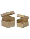 Set due scatole esagonali in legno