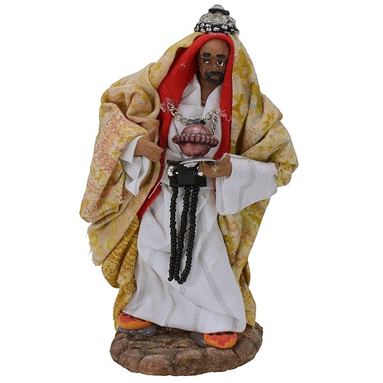 Conjunto de 3 Reyes Magos de 12 cm con ropa de tela Mundo Pesebres