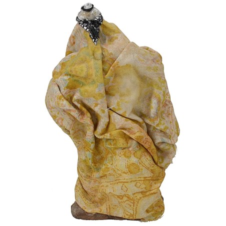 Conjunto de 3 Reyes Magos de 12 cm con ropa de tela Mundo Pesebres