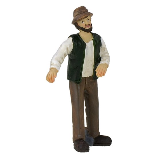 Hombre asomado 9 cm en resina Mundo Pesebres
