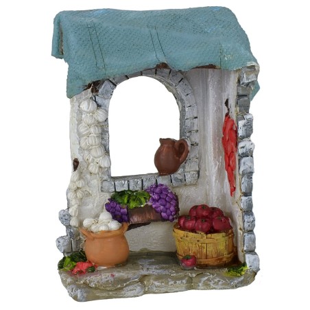 Bottega del fruttivendolo in resina cm 10x4,5x14,8 h