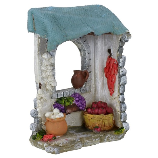 Bottega del fruttivendolo in resina cm 10x4,5x14,8 h