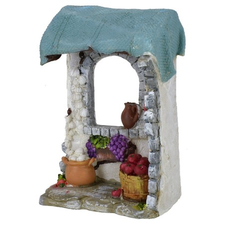 Bottega del fruttivendolo in resina cm 10x4,5x14,8 h