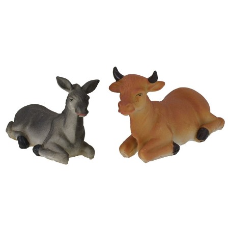 Conjunto de buey y burro en resina para Natividad de 14-15 cm