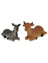 Conjunto de buey y burro en resina para Natividad de 14-15 cm