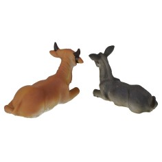 Set de buey y burro en resina para Natividad 14-15 cm Mundo Pesebres 2