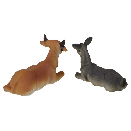 Conjunto de buey y burro en resina para Natividad de 14-15 cm