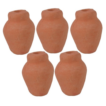 Set of 5 terracotta vases h 2.3 cm Mondo Presepi