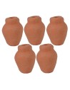 Juego de 5 jarrones de terracota h 2,3 cm