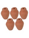 Set of 5 terracotta pots h 2.3 cm
