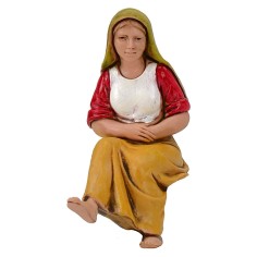 Donna seduta per asino serie 10 cm Landi Moranduzzo Mondo