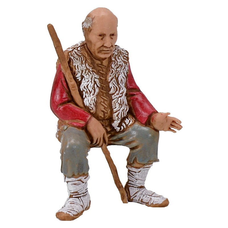 Uomo cm 10 in posizione da seduto -Statue presepe Mondo Presepi