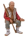 Hombre de 10 cm en posición sentado - Estatuas del belén.