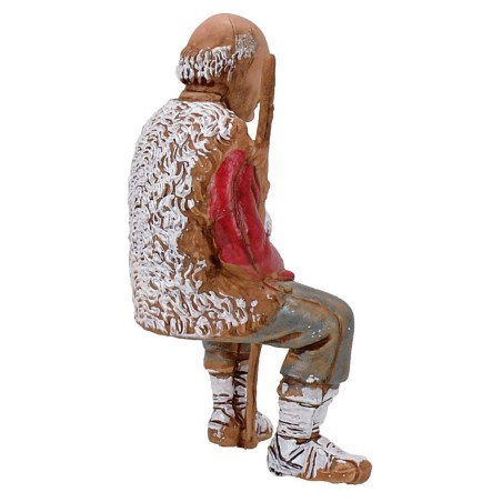 Hombre de 10 cm en posición sentado - Estatuas del belén.