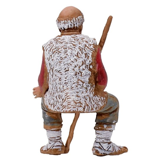 Hombre de 10 cm en posición sentada - Estatua de belén Mundo Presepi
