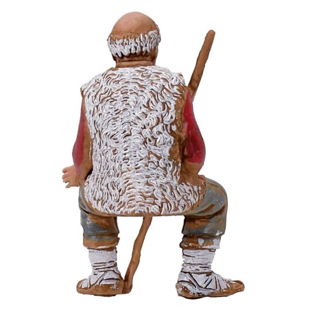 Hombre de 10 cm en posición sentado - Estatuas del belén.