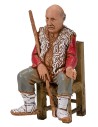 Hombre de 10 cm en posición sentado - Estatuas del belén.