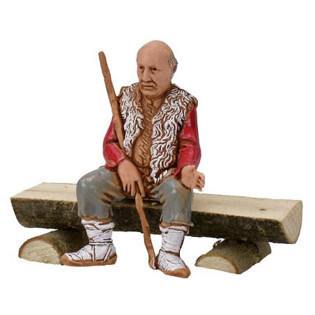 Hombre de 10 cm en posición sentada - Estatua de belén Mundo Presepi