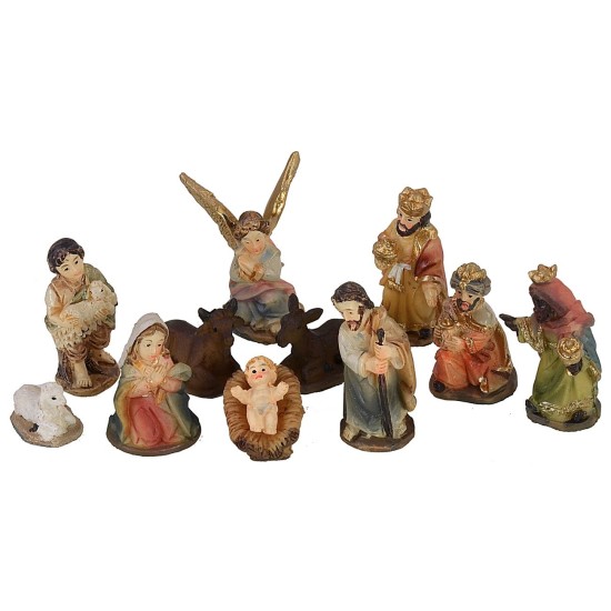 Natività 11 soggetti in resina serie 3,5 cm Mondo Presepi