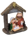 Natività naif nella capanna in resina cm 8,5x4,3x10,2 h Mondo