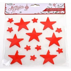 Vetrofania 15 stelline rosse