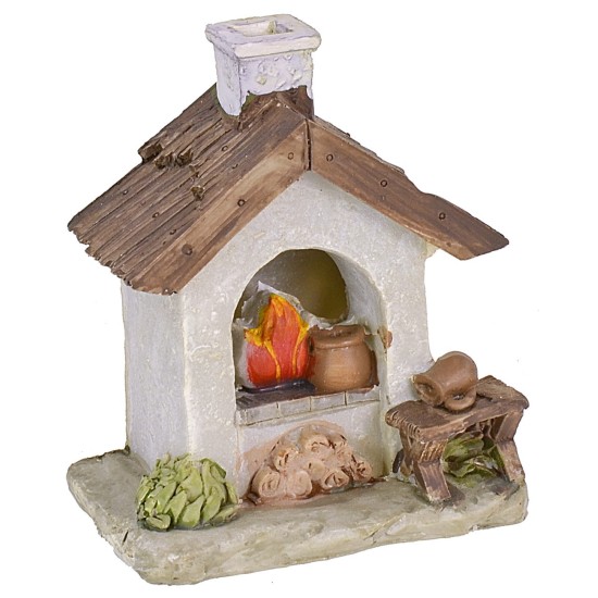 Forno con fuoco funzionante a batterie cm 9x6x10,8 h Mondo