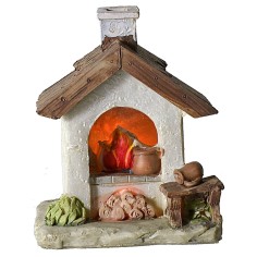 Forno con fuoco funzionante a batterie cm 9x6x10,8 h Mondo