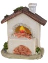 Horno con leña y fuego funcionando a baterías de 9x4,8x10,6 cm h