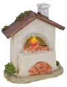 Horno con leña y fuego funcionando a baterías de 9x4,8x10,6 cm h