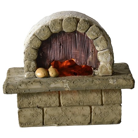 Forno tondo con fuoco funzionante a batterie cm 10,8x6,2x9,6 h